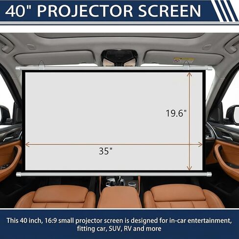 شاشة عرض صغيرة للسيارة مع خطافات، 40 بوصة 16:9، 4K HD، شاشة عرض محمولة لخيمة التخييم في الهواء الطلق، شاشات صغيرة يدوية، شاشات عرض صغيرة قابلة للسحب تناسب السيارة، سيارات الدفع الرباعي، RV والمزيد in Kuwait