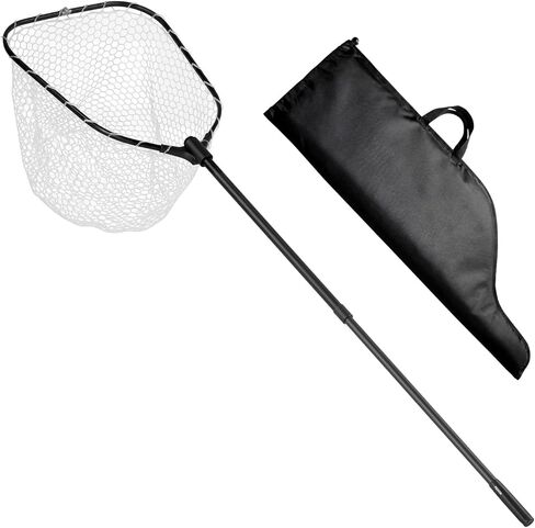 VEVOR Fishing Net, Foldable Landing Nets with Telescopic Handle and Built in Length Scale, Lightweight and Stronger 6063 Aluminum Fish Gear, Soft Silicone Mesh, Holds up to 30 lbs, for Kayak Boat Bank in Saudi Arabia