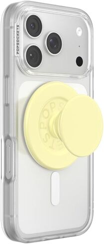 مقبض هاتف PopSockets لـ MagSafe، حامل مغناطيسي، حامل الهاتف، أصفر - أصفر زبدة in Saudi Arabia