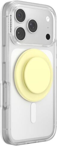 مقبض هاتف PopSockets لـ MagSafe، حامل مغناطيسي، حامل الهاتف، أصفر - أصفر زبدة in Saudi Arabia