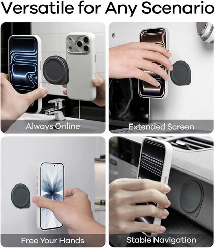 Aulumu AC01 لملصق MagSafe | وسادة مغناطيسية متعددة الوظائف | متوافق مع الملحقات المغناطيسية ذات الوجهين | قابلة لإعادة الاستخدام | للحمامات والثلاجات والمطابخ والشاشات وغيرها | رمادي in Saudi Arabia