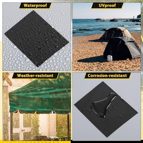 Rv Awning Repair Tape 5'' x 32.8FT Heavy Duty Waterproof Tent Repair Tape for Tarp, Parasol, Canopy, Car and Boat Covers, Patch Kit Outdoor UV Proof, Black in Saudi Arabia
