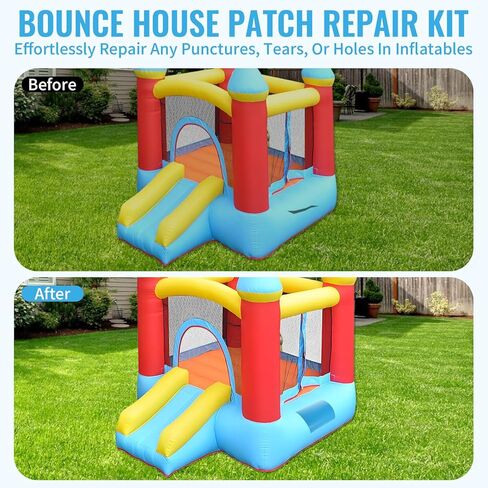 10 Pcs Bounce House Repair Kit Includes Blue Vinyl PVC Patches with 5 Adhesive Tubes Complete Vinyl Repair Patch Kit for Bounce Houses Inflatable Pools Boats and Other Air-Filled Items in Saudi Arabia