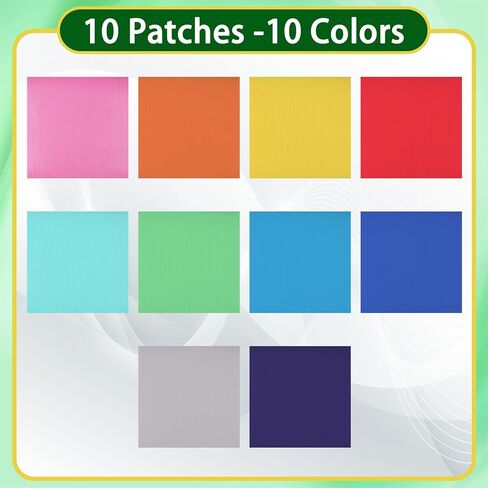 Inflatable Bounce House Toy Vinyl Repair Kit - 10 Durable 9.85x9.85 Inch Patches in Assorted Colors - A Quick and Easy Repair Solution for inflatables, rafts, and More（Glue not Included） in Saudi Arabia