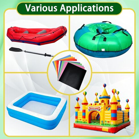 Inflatable Bounce House Toy Vinyl Repair Kit - 10 Durable 9.85x9.85 Inch Patches in Assorted Colors - A Quick and Easy Repair Solution for inflatables, rafts, and More（Glue not Included） in Saudi Arabia