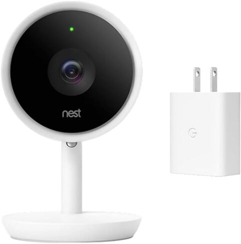 Google Nest Cam IQ Indoor 1080P HD Home Security Camera A0053 NC3100-US w/ 30W Adapter, Wi-Fi, Night Vision, 2-Way Audio, Motion Alerts, Surveillance, Works Assistant in Saudi Arabia