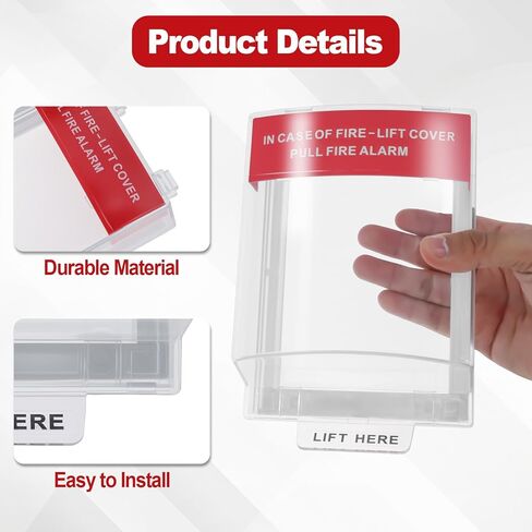 Fire Alarm Cover– Protective Clear Polycarbonate Shield for Wall Fire Alarms, Prevents False Alarms and Accidental Activation, Indoor/Outdoor Use in Saudi Arabia
