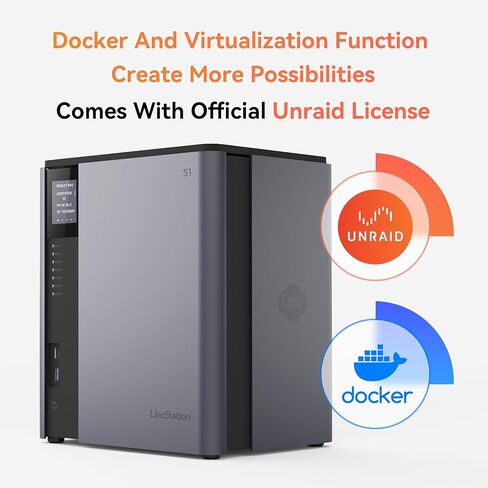 LincStation S1 6-Bay Desktop NAS - Intel N97 رباعي النواة، ذاكرة وصول عشوائي DDR5 سعة 8 جيجابايت (تصل إلى 16 جيجابايت)، 128 جيجابايت eMMC، 4X SATA HDD + 2X M.2 NVMe SSD، ثنائي 2.5 جيجا بايت، ترخيص Unraid متضمن، وحدة تخزين متصلة بالشبكة (بدون أقراص) in Saudi Arabia