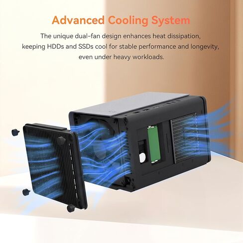 LincStation S1 6-Bay Desktop NAS - Intel N97 رباعي النواة، ذاكرة وصول عشوائي DDR5 سعة 8 جيجابايت (تصل إلى 16 جيجابايت)، 128 جيجابايت eMMC، 4X SATA HDD + 2X M.2 NVMe SSD، ثنائي 2.5 جيجا بايت، ترخيص Unraid متضمن، وحدة تخزين متصلة بالشبكة (بدون أقراص) in Saudi Arabia