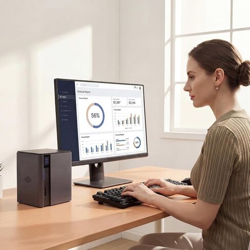 LincStation S1 6-Bay Desktop NAS - Intel N97 رباعي النواة، ذاكرة وصول عشوائي DDR5 سعة 8 جيجابايت (تصل إلى 16 جيجابايت)، 128 جيجابايت eMMC، 4X SATA HDD + 2X M.2 NVMe SSD، ثنائي 2.5 جيجا بايت، ترخيص Unraid متضمن، وحدة تخزين متصلة بالشبكة (بدون أقراص) in Saudi Arabia