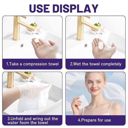 200 Pcs Compressed Towels, Disposable Face Compressed Towels, Magic Towel, Compressed Towel for Travel, Camping, Hiking, 8"x9", White in Saudi Arabia