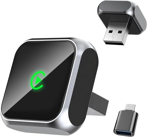 2026 Upgraded Wireless CarPlay Adapter for Apple iPhone iOS 10+, Fast Auto-Connection Wired to Wireless for Apple CarPlay Adapter Mini Size, USB-A/Type-C, Plug & Play, No Delay (Black) in Saudi Arabia