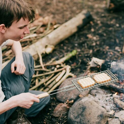 Gerrii 2 حزمة 33 "صانع ساندويتش المعسكر خفيف الوزن فطيرة الحديد بديل S'Mores صانع الوجه عموم مع مقبض طويل مقاوم للحرارة المحمولة Pudgy فطيرة طباخ شواء للتخييم Paninis النار حفرة المشي لمسافات طويلة in Saudi Arabia