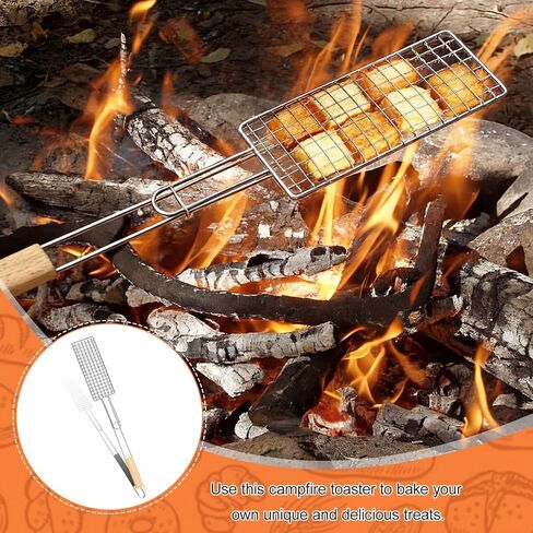 Gerrii 2 حزمة 33 "صانع ساندويتش المعسكر خفيف الوزن فطيرة الحديد بديل S'Mores صانع الوجه عموم مع مقبض طويل مقاوم للحرارة المحمولة Pudgy فطيرة طباخ شواء للتخييم Paninis النار حفرة المشي لمسافات طويلة in Saudi Arabia
