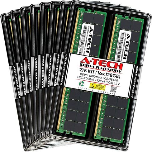 A-Tech 2TB Kit (16x128GB) RAM for Supermicro SuperServer 121C-TN2R, 241E-TNRTTP, 241H-TNRTTP, 521C-NR, 611C-TN4R, 681E-TR | DDR5 4800MHz PC5-38400 EC8 RDIMM 2S2Rx4 ECC Registered Server Memory Upgrade in Saudi Arabia