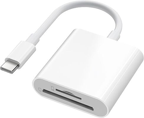 قارئ بطاقة SD لسلسلة iPhone 15/16/17 بفتحة مزدوجة USB 3.0 قارئ بطاقة الذاكرة المحمول USB C إلى SD Micro SD/TF محول بطاقة لأجهزة iPad Pro MacBook Android وكاميرا الكمبيوتر المحمول التوصيل والتشغيل in Kuwait
