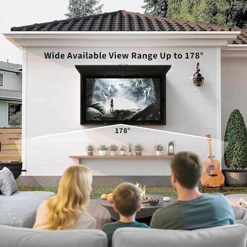 Outdoor TV Protector, Wooden Television Display Protector, 48 in Solid Waterproof Adjustable Television Hard Box with Extra Cover and Telescopic Bracket, Decorative Outdoor TV Box for Patio, Beach in Saudi Arabia