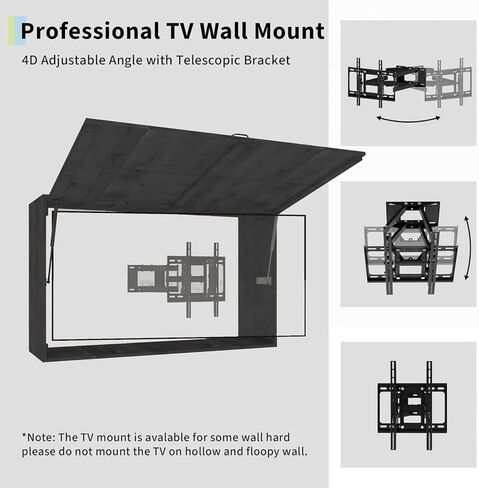 Outdoor TV Protector, Wooden Television Display Protector, 48 in Solid Waterproof Adjustable Television Hard Box with Extra Cover and Telescopic Bracket, Decorative Outdoor TV Box for Patio, Beach in Saudi Arabia