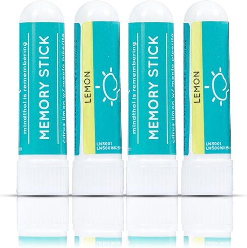 Bergamot Nasal Sticks (4 Pack) - Natural Mood Uplift & Mental Clarity Aromatherapy Inhaler with Fresh Citrus Essential Oil in Saudi Arabia