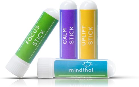 Bergamot Nasal Sticks (4 Pack) - Natural Mood Uplift & Mental Clarity Aromatherapy Inhaler with Fresh Citrus Essential Oil in Saudi Arabia