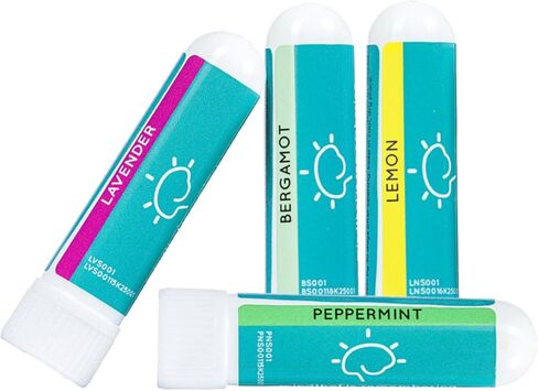 Bergamot Nasal Sticks (4 Pack) - Natural Mood Uplift & Mental Clarity Aromatherapy Inhaler with Fresh Citrus Essential Oil in Saudi Arabia