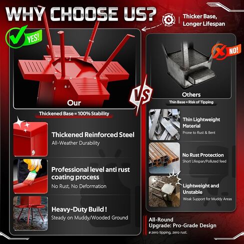 60-80lbs Deer Feeder,Red Waterproof and Anti-Corrosion Coating Gravity Deer Feeders with 4 Feeding Tray and 4-Leg Stand Reinforced,Deer Corn Duty Metal Game Feeder for Deers and Wildlife in Saudi Arabia