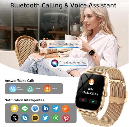 Smart Watch For Women Android/iPhone: Fitness Trackers Smartwatch 1.85" Bluetooth Calls Answer/Make IP68 Waterproof Womens Watches Activity Pedometer Heart Rate Spo2 Monitor 130+ Sports Model 3 Bands in Saudi Arabia