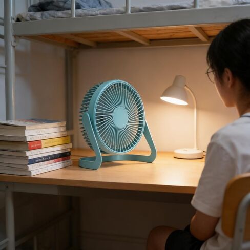 5in Portable USB Mini Fan, Strong Wind Quiet Operation, 360° Rotatable Cooling Fan for Home Office Desktop & Outdoor Use (Dark Blue) in Saudi Arabia