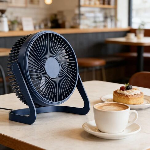 5in Portable USB Mini Fan, Strong Wind Quiet Operation, 360° Rotatable Cooling Fan for Home Office Desktop & Outdoor Use (Dark Blue) in Saudi Arabia