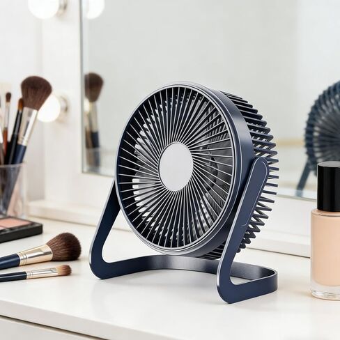 5in Portable USB Mini Fan, Strong Wind Quiet Operation, 360° Rotatable Cooling Fan for Home Office Desktop & Outdoor Use (Dark Blue) in Saudi Arabia