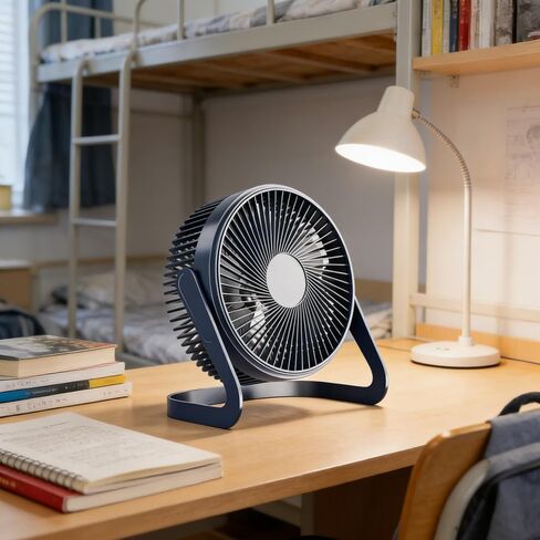 5in Portable USB Mini Fan, Strong Wind Quiet Operation, 360° Rotatable Cooling Fan for Home Office Desktop & Outdoor Use (Dark Blue) in Saudi Arabia