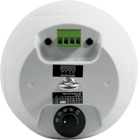 Rockville RCS180-6 Bundle: 180-Watt 6 Zone 70V Commercial Bluetooth Amplifier, (4) PEN-40T White 4 in Hanging Pendant Speakers for Bar Cafe, 5-Items in Saudi Arabia