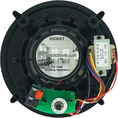 Rockville RCS180-6 Bundle: 184W 6-Zone 70V Commercial Amplifier, (10) CC65T 6.5" Ceiling Speakers 40W RMS 8-Ohm/70V Taps, Bluetooth, USB/SD Inputs, FM Radio, for Restaurants & Office, 11-Items in Saudi Arabia