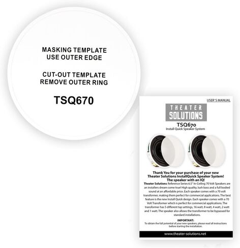 TSQ670 Flush Mount 70 Volt In Ceiling Speakers with 6.5" Woofers Quick Install 8 Pair Pack in Saudi Arabia