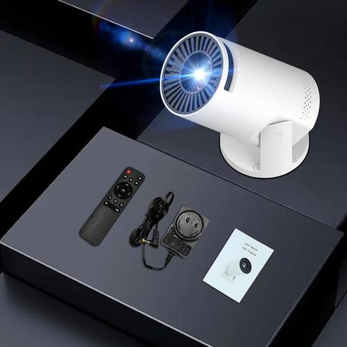 جهاز عرض صغير لاسلكي مع WIFI 6 و5G، 4K 1080P يدعم جهاز عرض محمول قابل للدوران 180 درجة. جهاز عرض فيديو بشاشة 17 بوصة - 140 بوصة. متوافق مع الهواتف الذكية والكمبيوتر المحمول والكمبيوتر الشخصي in Kuwait