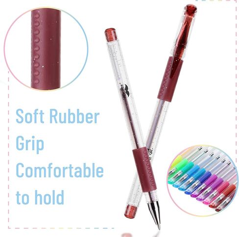 Mr. Pen- Glitter Gel Pens, Assorted Colors, 20 pcs, Glitter Pens, Glitter Gel Pens for Adult Coloring, Neon Gel Pens, Sparkly Gel Pens, Gel Pens for Coloring, Glitter Gel Pen Set, Bible Journaling Pen in Saudi Arabia