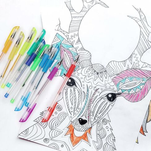 Mr. Pen- Glitter Gel Pens, Assorted Colors, 20 pcs, Glitter Pens, Glitter Gel Pens for Adult Coloring, Neon Gel Pens, Sparkly Gel Pens, Gel Pens for Coloring, Glitter Gel Pen Set, Bible Journaling Pen in Saudi Arabia
