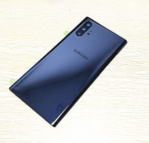 غطاء بديل زجاجي خلفي لهاتف Galaxy Note 10 Plus مع عدسة زجاجية للكاميرا وأجزاء شريط لهاتف Samsung Galaxy Note10 Plus، Note 10+، أدوات 5G + دبوس إخراج (أسود هالة) in Kuwait