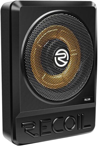 RECOIL RLS8 8" Ultra-Thin Powered Under Seat Car Subwoofer with Built-in Amplifier, Bass Remote Control Class D Mono Audio in Saudi Arabia