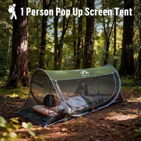 Night Cat Pop-up Mosquito Tent: 1 Person Camping Tent with Bug Screen Net Easy Set-up Tent in Saudi Arabia