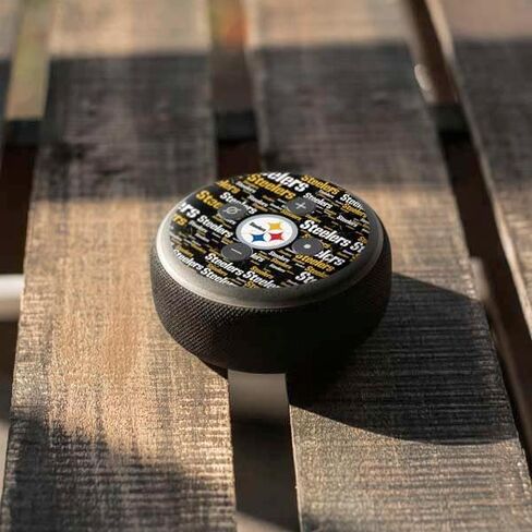 ملصق صوتي من Skinit متوافق مع Amazon Echo Dot 3 - تصميم Black Blast مرخص رسميًا من NFL Pittsburgh Steelers in Kuwait