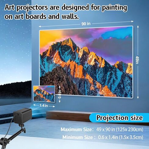 جهاز عرض فني للتتبع والرسم - واي فاي 5G والتحكم في الويب بدون تطبيق - جهاز عرض رسم رقمي مع حامل ثابت للفنانين، ديكور ملفات تعريف الارتباط - متوافق مع iOS/Android، يدعم الإنترنت/غير متصل in Saudi Arabia