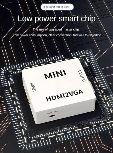 HDMI to VGA Converter Adapter, Low Power Smart Chip Technology, Suitable for HDMI Interface Computers/TV Boxes/Game Consoles, VGA Interface TVS/displays/projectors in Saudi Arabia