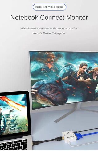 HDMI to VGA Converter Adapter, Low Power Smart Chip Technology, Suitable for HDMI Interface Computers/TV Boxes/Game Consoles, VGA Interface TVS/displays/projectors in Saudi Arabia