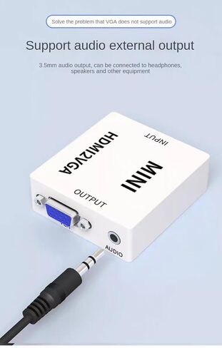 HDMI to VGA Converter Adapter, Low Power Smart Chip Technology, Suitable for HDMI Interface Computers/TV Boxes/Game Consoles, VGA Interface TVS/displays/projectors in Saudi Arabia