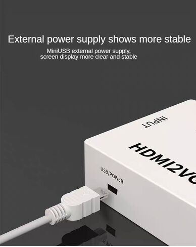 HDMI to VGA Converter Adapter, Low Power Smart Chip Technology, Suitable for HDMI Interface Computers/TV Boxes/Game Consoles, VGA Interface TVS/displays/projectors in Saudi Arabia