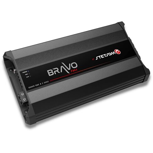 Stetsom Bravo Full 8000 2 Ohms Mono Car Amplifier, 8000.1 8K Watts RMS, 2Ω Stable Car Audio, HD Sound Quality, Crossover & Bass Boost, Car Stereo Speaker Subwoofer MD, Smart Coolers in Saudi Arabia