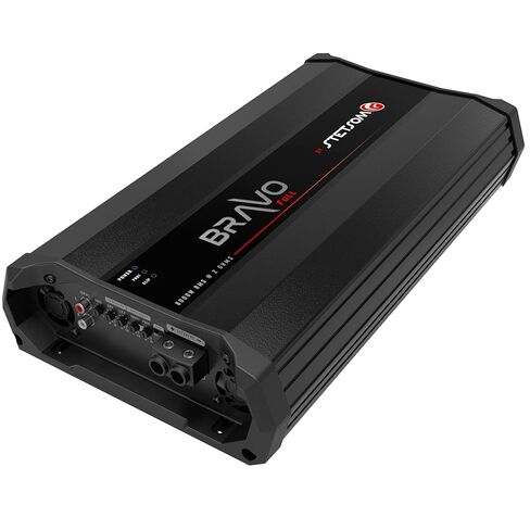 Stetsom Bravo Full 8000 2 Ohms Mono Car Amplifier, 8000.1 8K Watts RMS, 2Ω Stable Car Audio, HD Sound Quality, Crossover & Bass Boost, Car Stereo Speaker Subwoofer MD, Smart Coolers in Saudi Arabia