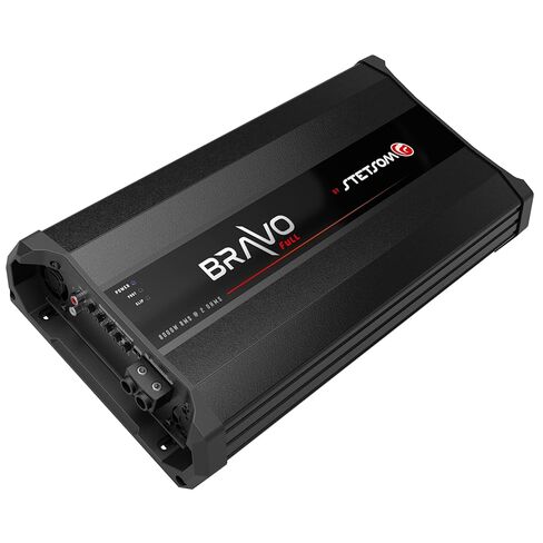 Stetsom Bravo Full 8000 2 Ohms Mono Car Amplifier, 8000.1 8K Watts RMS, 2Ω Stable Car Audio, HD Sound Quality, Crossover & Bass Boost, Car Stereo Speaker Subwoofer MD, Smart Coolers in Saudi Arabia