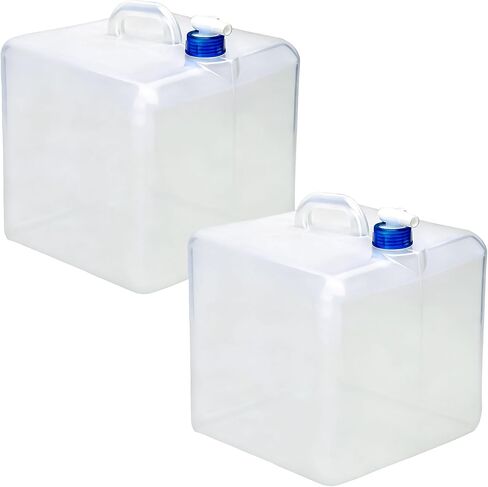 2 Pack 5.3 Gallon Collapsible Water Container with Spigot, BPA-Free Food Safe Water Storage Jug, Portable Foldable Canteen for Outdoor Camping Hiking Emergency Home Use Canteen in Saudi Arabia